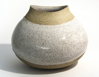 This stoneware vessel by ceramicist Loren Kaplan is glazed on the interior.