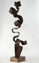 Birksted sculpts steel into ribbons of fluid metal.