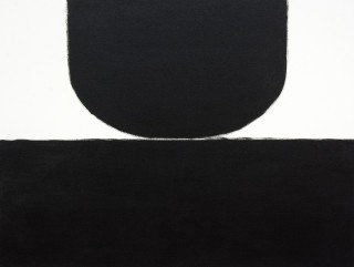 Two shapes in midnight black almost touch in this powerful play on spatial tension and tonal contrast by Tim Forbes.
